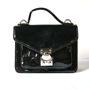 Jeannie Lottie X Pink House Toronto Black Patent Handbag Crossbody Purse
